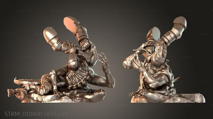 Figurines heroes, monsters and demons (Dog Alien With Claws, STKM_018400) 3D models for cnc