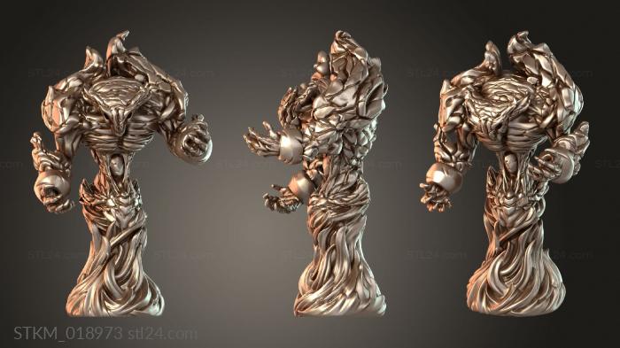 Figurines heroes, monsters and demons (Fire Golem Elemental Overcharged, STKM_018973) 3D models for cnc