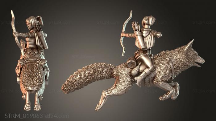 Статуэтки герои, монстры и демоны (Лисий наездник Быстролап, STKM_019063) 3D модель для ЧПУ станка