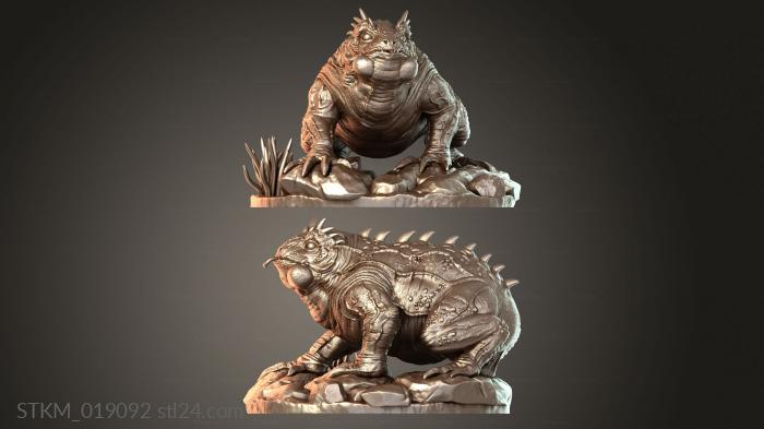 Статуэтки герои, монстры и демоны (Лягушка-гигант-воин, STKM_019092) 3D модель для ЧПУ станка