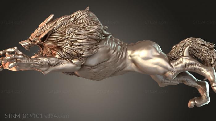 Figurines heroes, monsters and demons (Frost Wolf Hunter, STKM_019101) 3D models for cnc