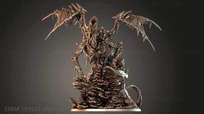 Статуэтки герои, монстры и демоны (Грибной дракон бушует, STKM_019125) 3D модель для ЧПУ станка