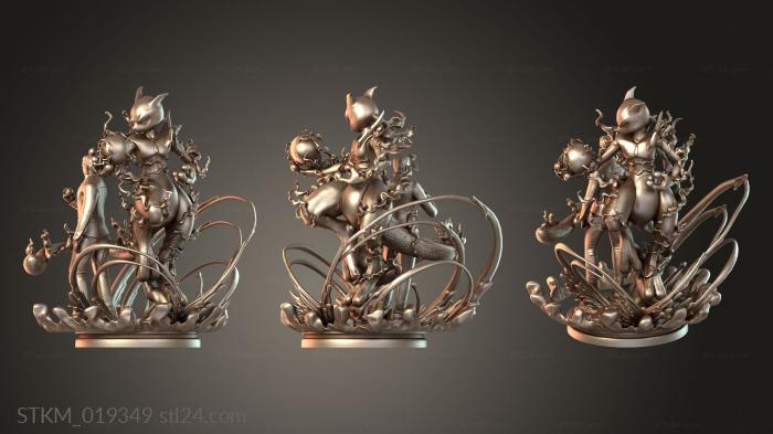 Figurines heroes, monsters and demons (Giovanni and Mewtwo Duel Form, STKM_019349) 3D models for cnc