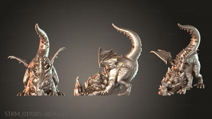 Figurines heroes, monsters and demons (Goblin Caves Baby Dragon Scout, STKM_019385) 3D models for cnc