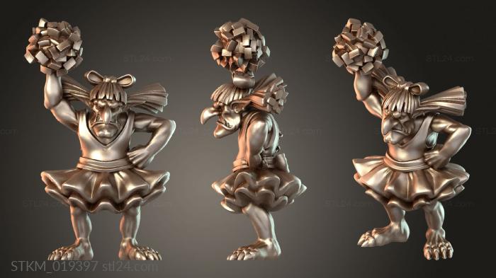 Статуэтки герои, монстры и демоны (Гоблин-чирлидер озорной, STKM_019397) 3D модель для ЧПУ станка