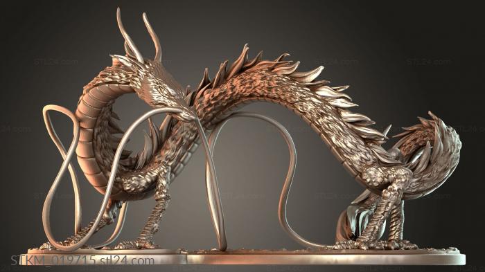 Статуэтки герои, монстры и демоны (Хаку белый дракон, STKM_019715) 3D модель для ЧПУ станка