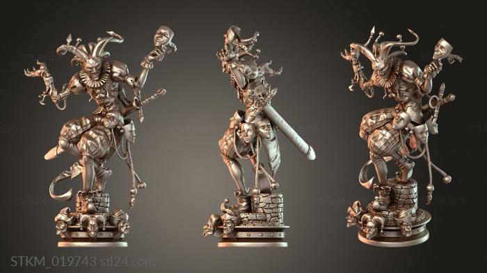 Статуэтки герои, монстры и демоны (Маска ужаса Арлекина, STKM_019743) 3D модель для ЧПУ станка