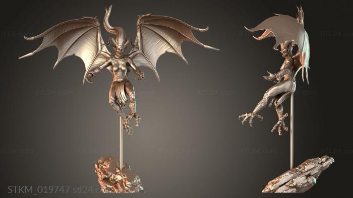 Статуэтки герои, монстры и демоны (Гарпия, STKM_019747) 3D модель для ЧПУ станка