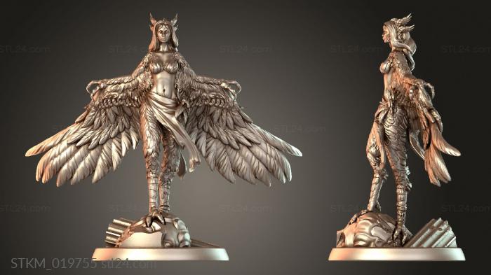 Figurines heroes, monsters and demons (Harpy Soaring, STKM_019755) 3D models for cnc