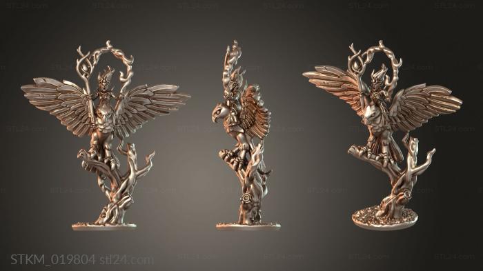 Figurines heroes, monsters and demons (Hawk rider sorceress Mystical, STKM_019804) 3D models for cnc