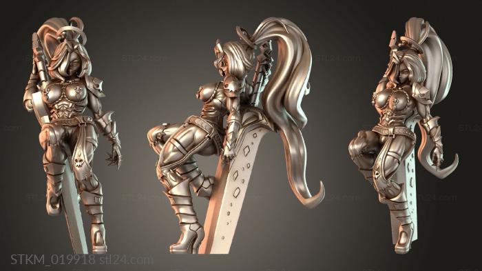 Статуэтки герои, монстры и демоны (Honeko склоняется к nsfw, STKM_019918) 3D модель для ЧПУ станка