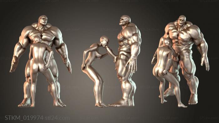 Статуэтки герои, монстры и демоны (Минет Халка удален, STKM_019974) 3D модель для ЧПУ станка