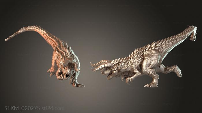 Figurines heroes, monsters and demons (Jurassic Carnotaurus Horn Attack Huge, STKM_020275) 3D models for cnc