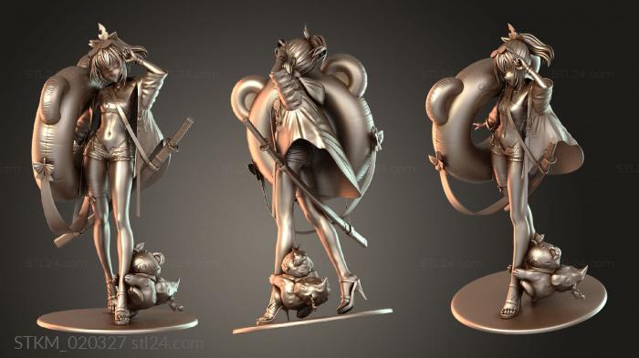 Статуэтки герои, монстры и демоны (Казама Ироха, STKM_020327) 3D модель для ЧПУ станка
