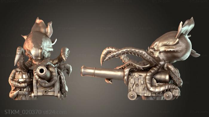 Статуэтки герои, монстры и демоны (Осьминог-убийца, STKM_020370) 3D модель для ЧПУ станка