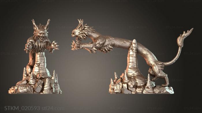 Figurines heroes, monsters and demons (Long Cat Attacking, STKM_020593) 3D models for cnc