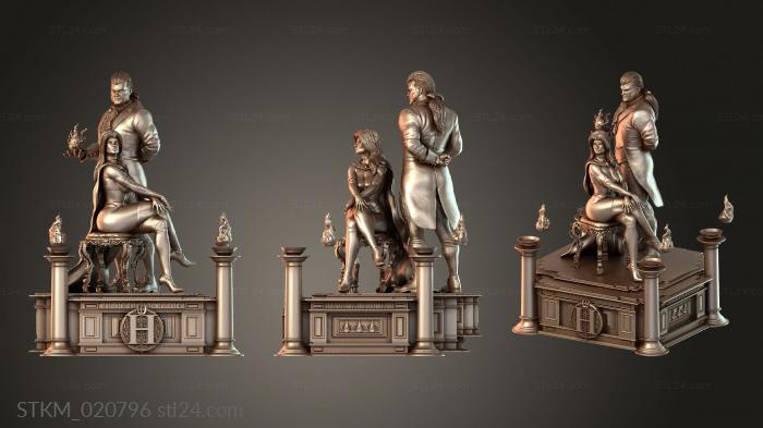 Marvel Comics Hellfire Club Selene and Shaw Diorama Pillars