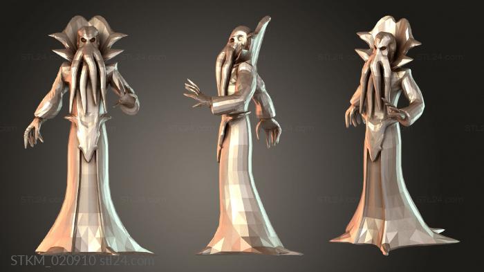 Figurines heroes, monsters and demons (Mindflayer Overmind Staff, STKM_020910) 3D models for cnc