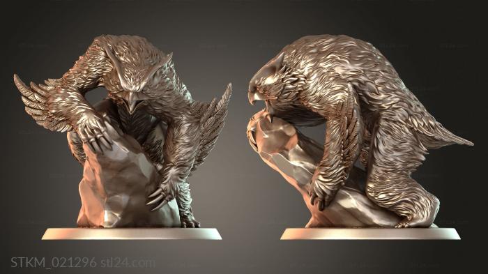 Figurines heroes, monsters and demons (Owlbear on Rock Open Mouth, STKM_021296) 3D models for cnc