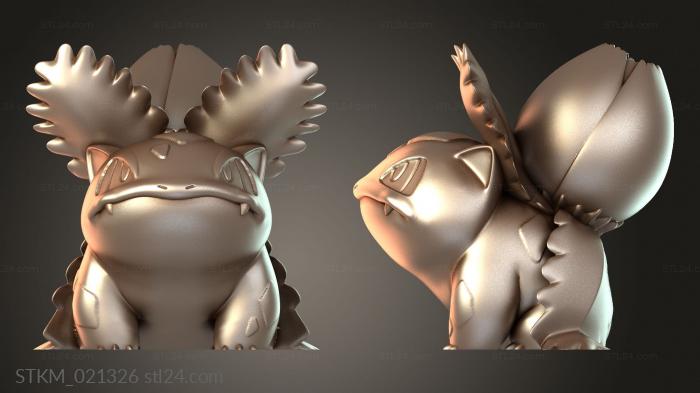 Figurines heroes, monsters and demons (Pancham and Kangaskhan Basic, STKM_021326) 3D models for cnc