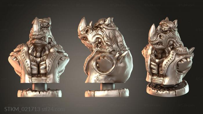 Figurines heroes, monsters and demons (Rocksteady from Pizza, STKM_021713) 3D models for cnc