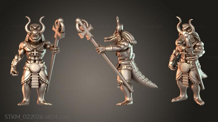 Sobek Crocodile God with Staff