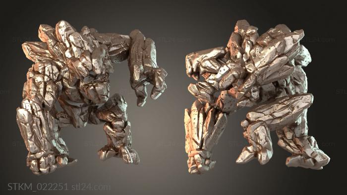 Figurines heroes, monsters and demons (Stone Golem Valiant, STKM_022251) 3D models for cnc