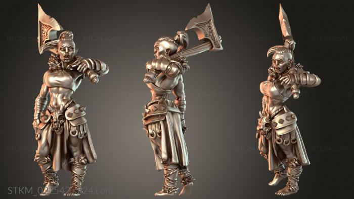 Figurines heroes, monsters and demons (Titans Adventures Halforc Female Barbarian, STKM_022542) 3D models for cnc