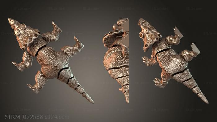 Figurines heroes, monsters and demons (Triceratops, STKM_022588) 3D models for cnc