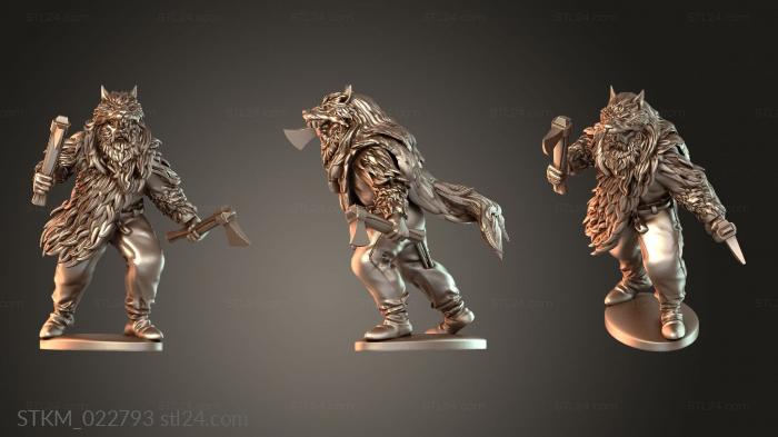 Figurines heroes, monsters and demons (Viking Berserkers Loyal, STKM_022793) 3D models for cnc