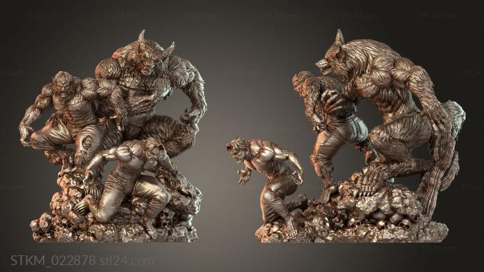 Figurines heroes, monsters and demons (Werewolf Night Transformation Bullskull Form WBN, STKM_022878) 3D models for cnc