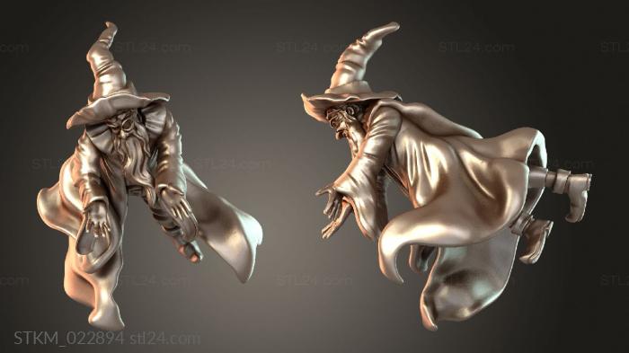 Figurines heroes, monsters and demons (Whirling Wizard Dark, STKM_022894) 3D models for cnc