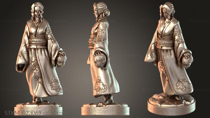 Статуэтки герои, монстры и демоны (Кимоно Yaiba Mode, маленькое, STKM_023069) 3D модель для ЧПУ станка