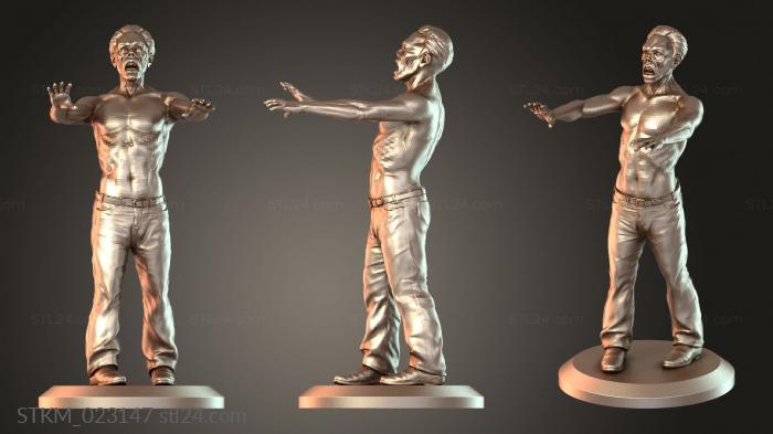 Figurines heroes, monsters and demons (Zombie, STKM_023147) 3D models for cnc