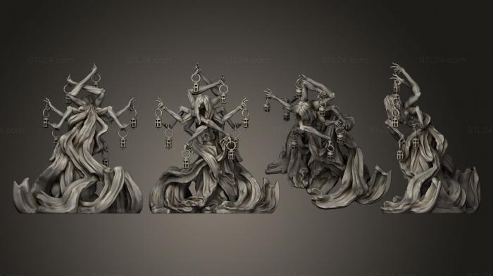 Статуэтки герои, монстры и демоны (Леди болотных огней, STKM_0258) 3D модель для ЧПУ станка
