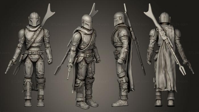 Figurines heroes, monsters and demons (MANDALORIAN ACTION FIGURE, STKM_0271) 3D models for cnc