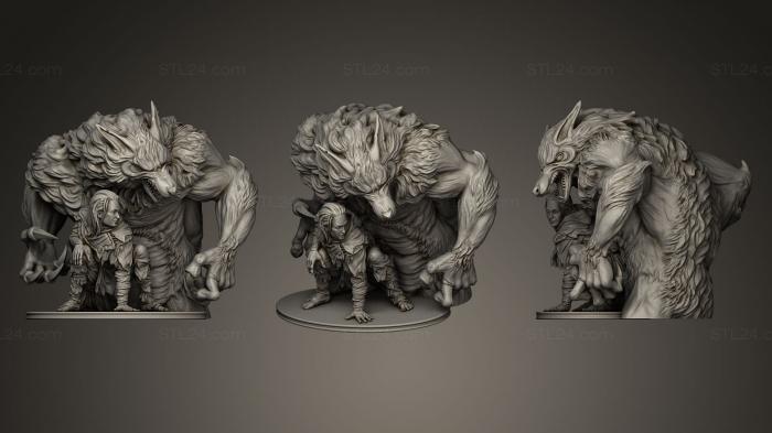 Figurines heroes, monsters and demons (Werewolf 3D ing Miniature, STKM_0396) 3D models for cnc