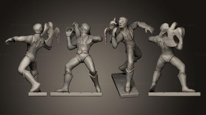 Статуэтки герои, монстры и демоны (Человек с ястребом, STKM_0451) 3D модель для ЧПУ станка