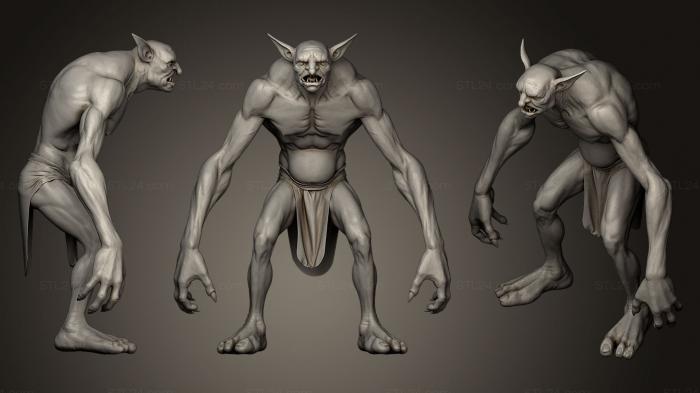 Статуэтки герои, монстры и демоны (Гоблин, STKM_0464) 3D модель для ЧПУ станка