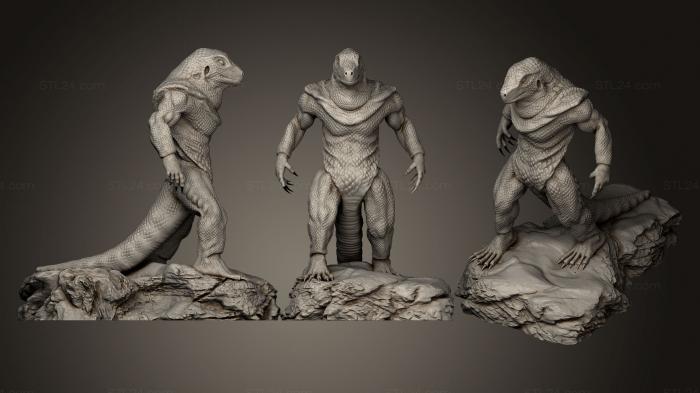 Статуэтки герои, монстры и демоны (Человека-ящерица, STKM_0481) 3D модель для ЧПУ станка