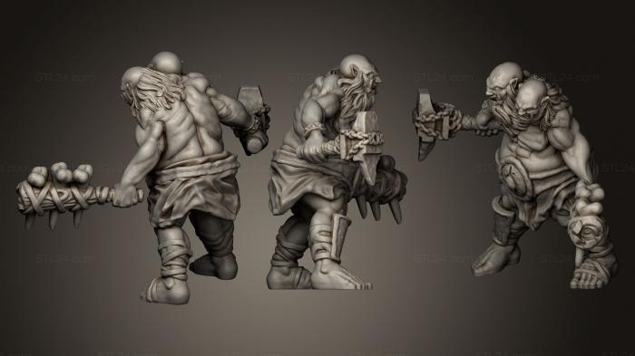 Figurines heroes, monsters and demons (Morga Rorga Ettin Miniature 3d Printable, STKM_0490) 3D models for cnc