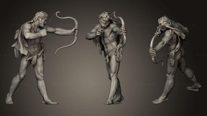 Статуэтки герои, монстры и демоны (Пьер Пюже Геркулес в роли Лучника, STKM_0499) 3D модель для ЧПУ станка