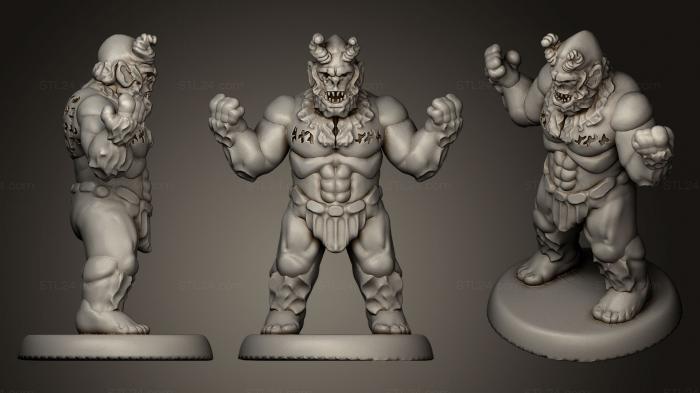 Статуэтки герои, монстры и демоны (Отродье Тролля, Испещренное рунами, STKM_0529) 3D модель для ЧПУ станка