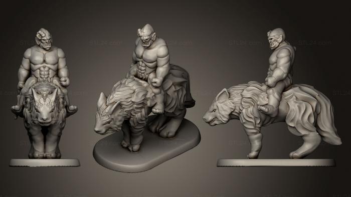 Figurines heroes, monsters and demons (Trollspawn Wolf Rider, STKM_0530) 3D models for cnc