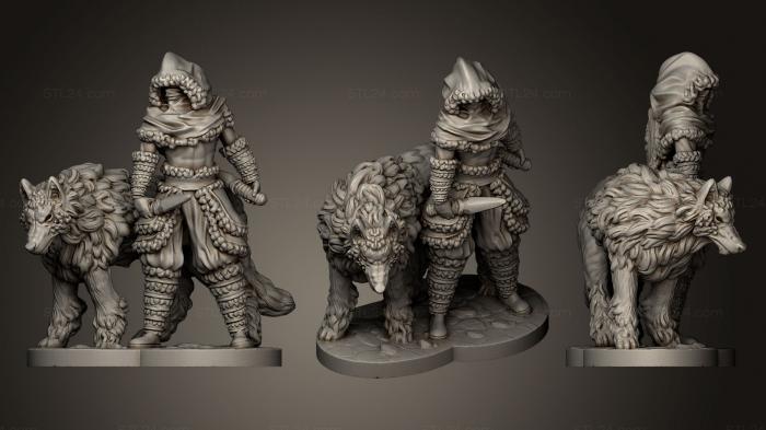 Figurines heroes, monsters and demons (Wolf Master Assassin Miniature, STKM_0541) 3D models for cnc