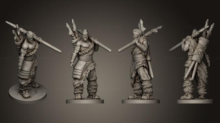 Figurines heroes, monsters and demons (Wolf Paw Javelin Hunter, STKM_0543) 3D models for cnc