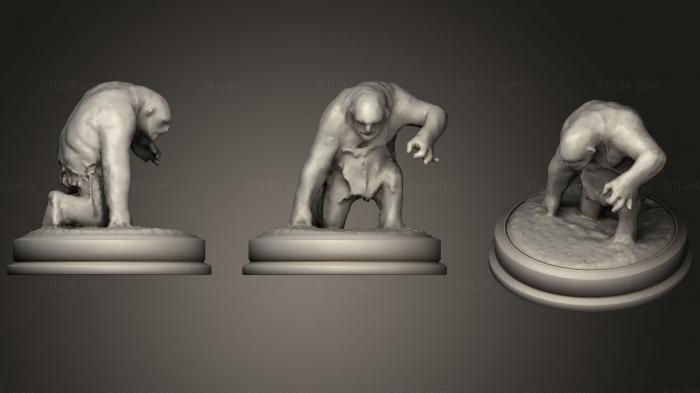 Статуэтки герои, монстры и демоны (Пещерный тролль Вета Берт, STKM_0567) 3D модель для ЧПУ станка