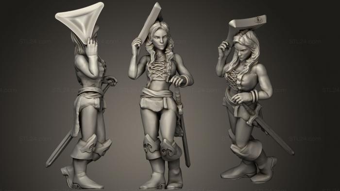 Статуэтки герои, монстры и демоны (Аретта Бансион [Женщина - Человек - Пират, STKM_0623) 3D модель для ЧПУ станка