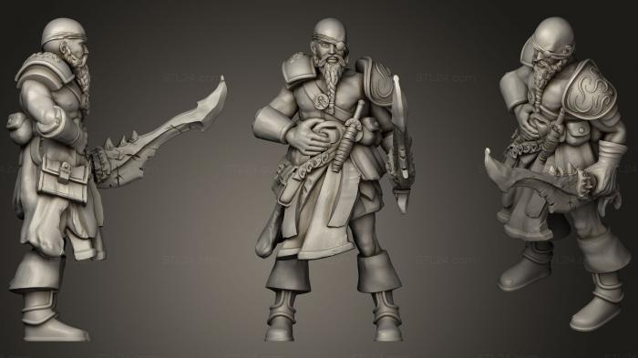Статуэтки герои, монстры и демоны (Барнабас Харриган [Мужчина-человек-капитан пиратов, STKM_0657) 3D модель для ЧПУ станка