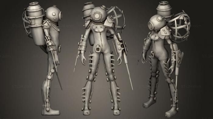 Figurines heroes, monsters and demons (Bioshock  Big Sister, STKM_0684) 3D models for cnc